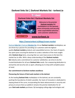 list of darknet markets 2026